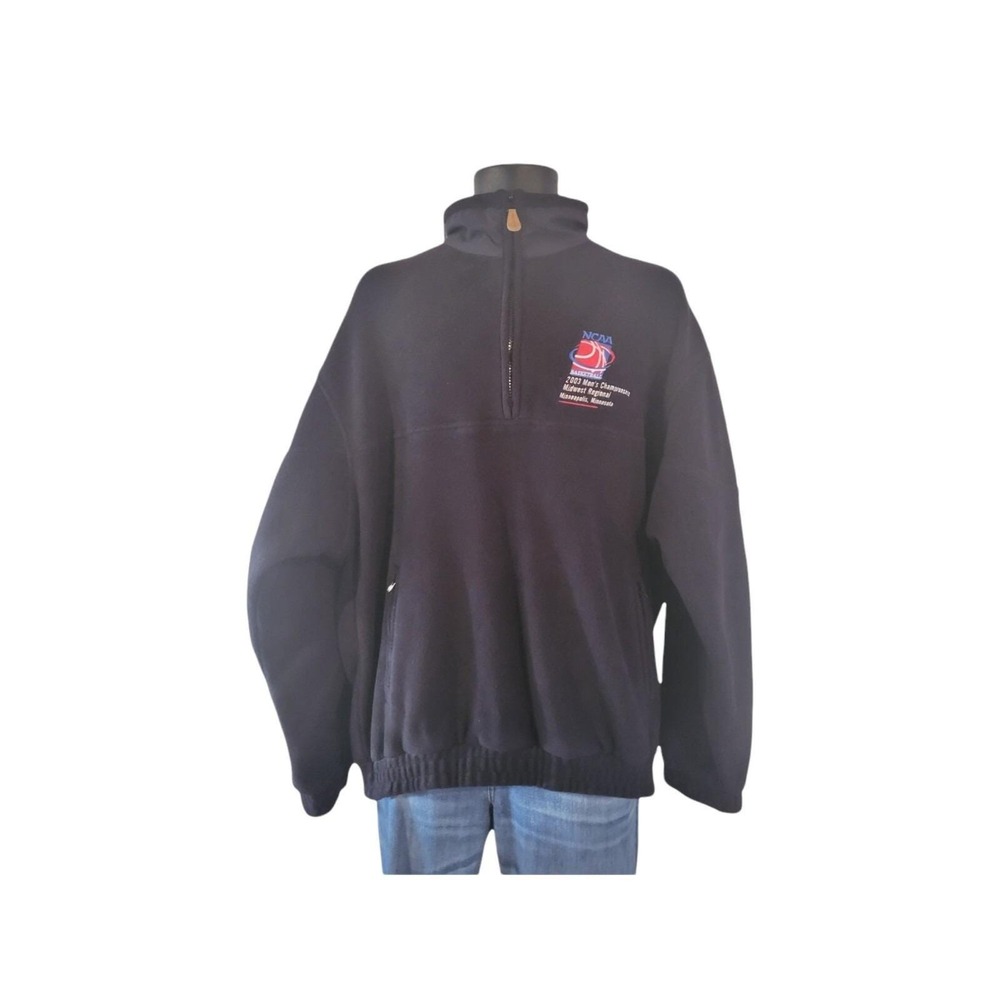 Vtg 2003 NCAA Midwest Regional Tournament Fleece Jacket Men Sz XL Quarter Zip